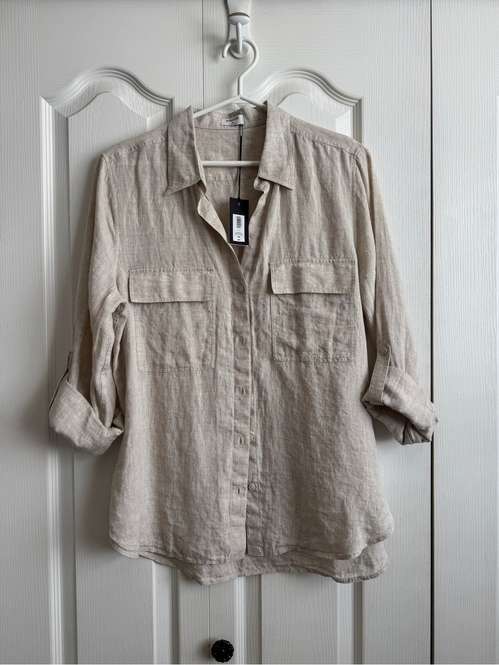 NWT Aritzia Babaton Utility linen shirt in Natural Ecru